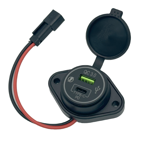 USB Charging Dual Ports, Surface Mount A = 5 VDC @ 2.1A & A = 5 VDC @ 1.0A