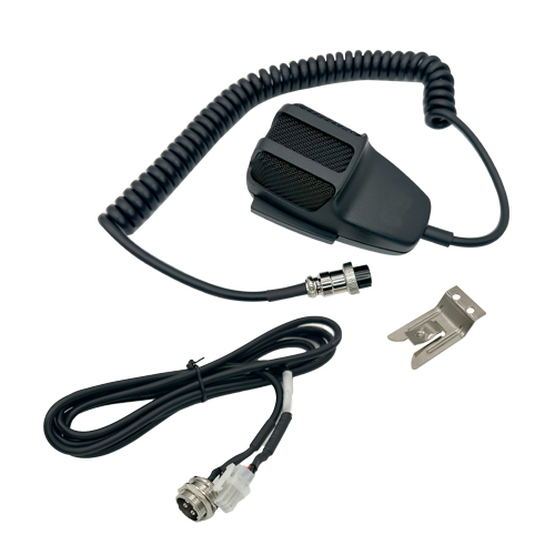 Commercial Bus microphone (Dynamic) Kit,  with 4-pos Mobile Female, Mic,Clip & 6 Ft Cable