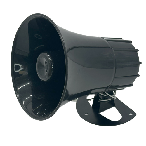 5" Round Black Horn, ABS Plastic w/ metal mount & Blue Bird 2- pos connector